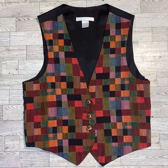 The Limited, Vintage, Plaid, Festive, Sleeveless Vest, OSFM - Picture 2 of 11
